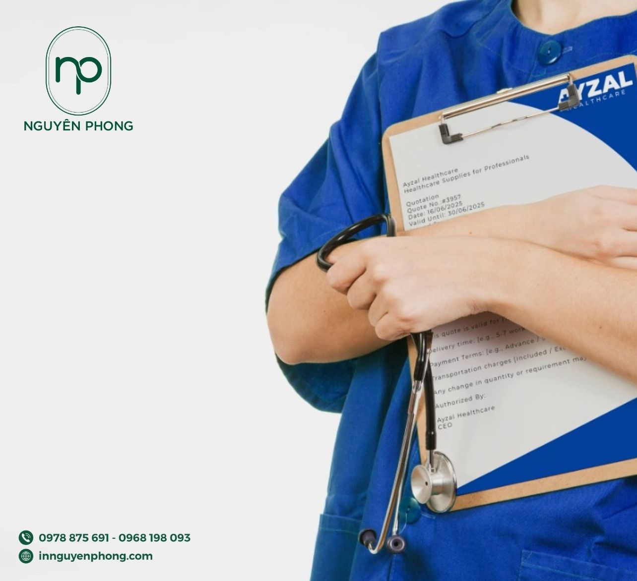 Logo y tế in trên kẹp file